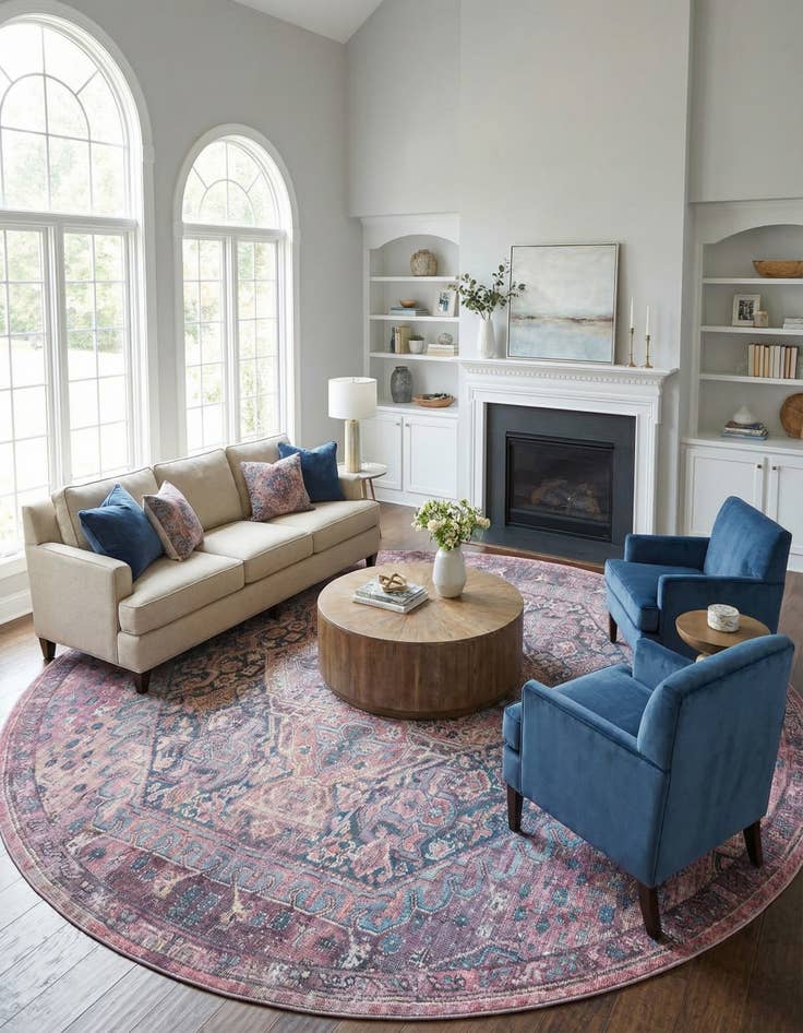 Detail image of 10' 6 x 10' 6 Washable Maahru Round Rug