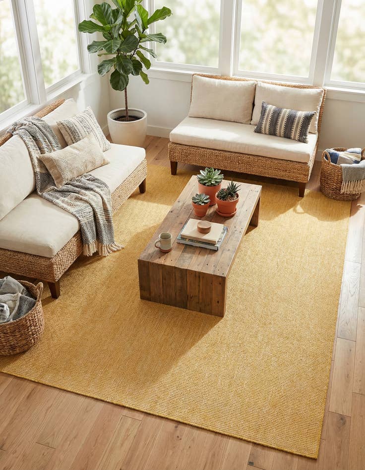 Detail image of 7' 10 x 10' Easy-Clean Solid Indoor / Outdoor Rug