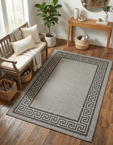 3' 3 x 5' Easy-Clean Border Indoor / Outdoor Rug
