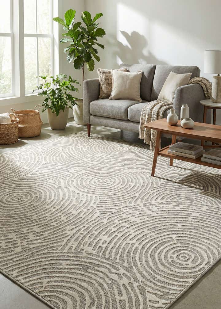 10' x 10' Easy-Clean Modern Indoor / Outdoor Square Rug