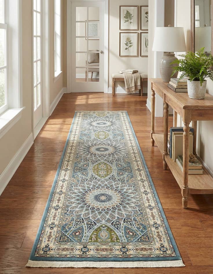 Detail image of 3' x 13' Nain Design Runner Rug