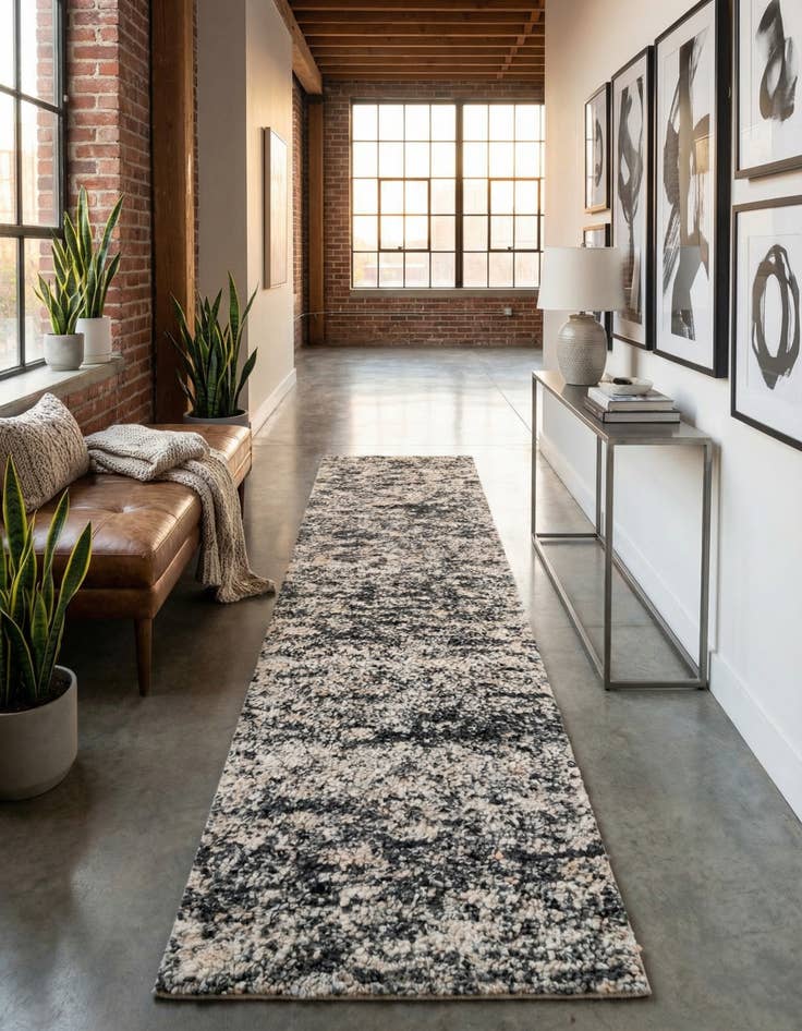 Detail image of 2' 7 x 12' Hand Woven Haka Deluxe Shag Runner Rug