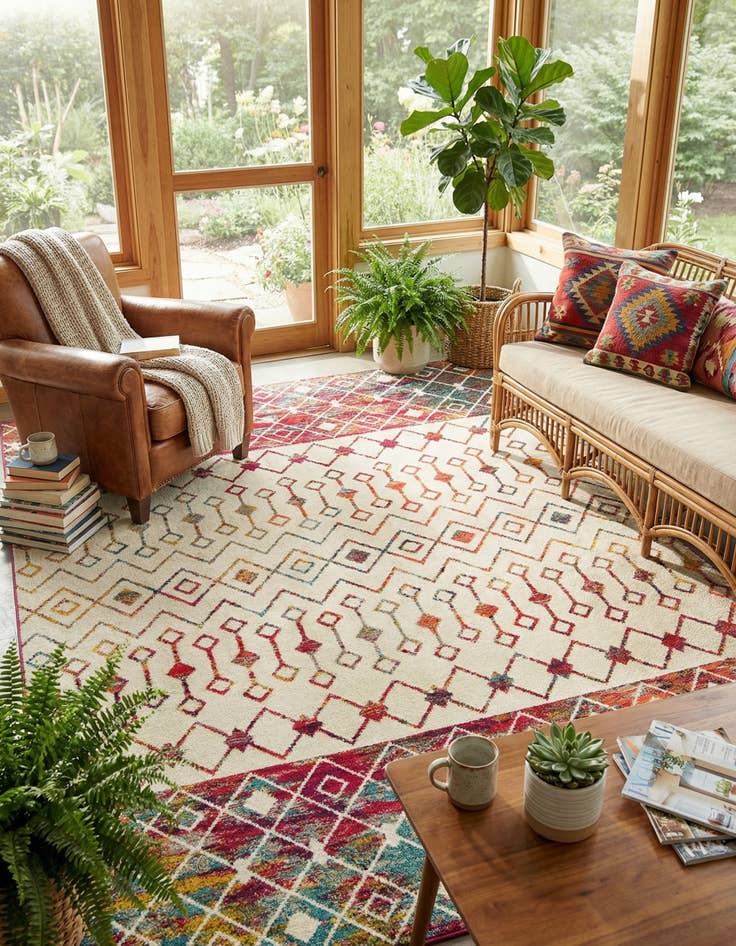 Detail image of  9' x 12' Moroccan Trellis Rug