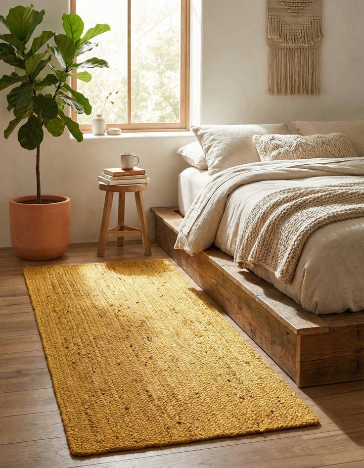 Detail image of 2' 6 x 6' 1  Hand Braided Jute Runner Rug