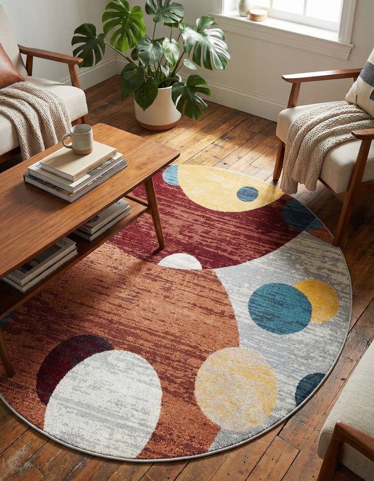 Detail image of 5' 3 x 5' 3 Kamala Washable Round Rug
