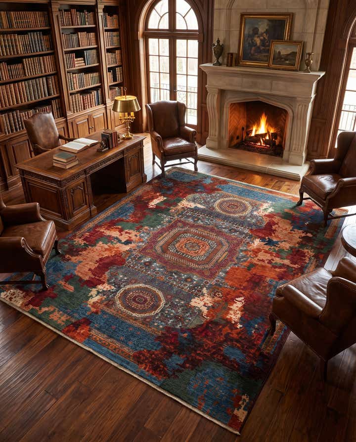 8' 10 x 9' 9 Hand Knotted Mamluk Ziegler Rug