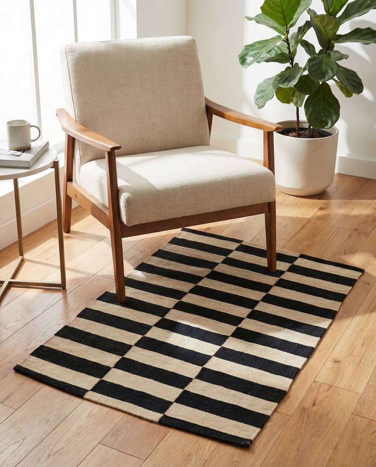 Detail image of 2' 7 x 3' 9 Hand Woven Kilim Modern Wool Rug