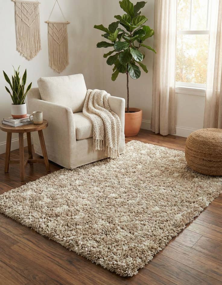 Detail image of  4' x 6' Moroccan Trellis Shag Rug