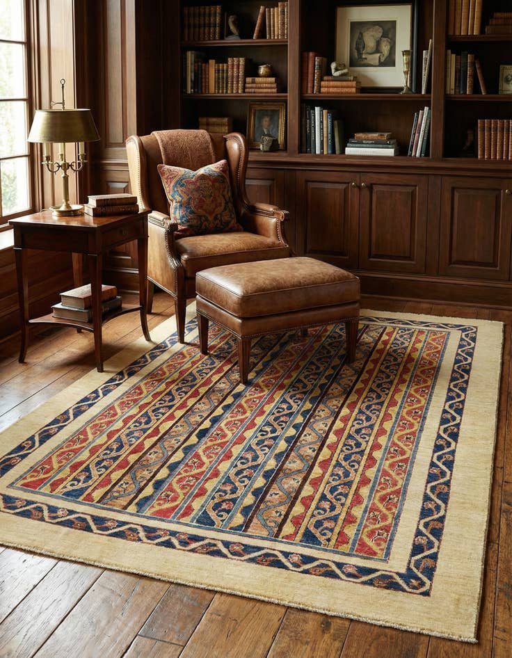 Detail image of 6' x 7' 10 Hand Knotted Ariana Ziegler Rug