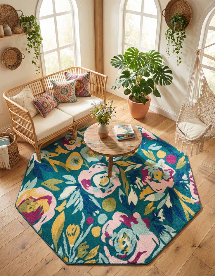 Detail image of 7' x 7' Bloom Octagon Rug