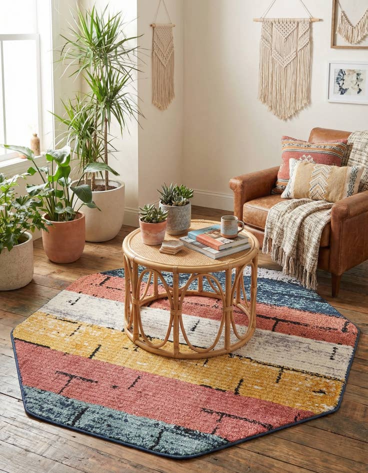 Detail image of 5' 3 x 5' 3 Tagine Octagon Rug