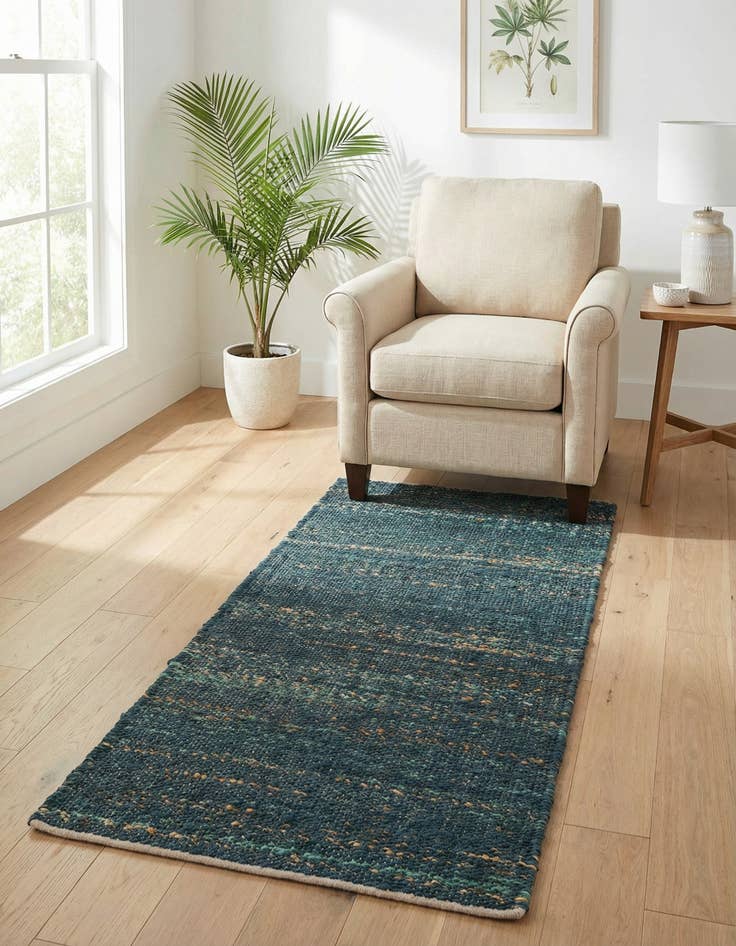 Detail image of 2' x 4' 1  Hand Woven Palm Beach Jute Runner Rug