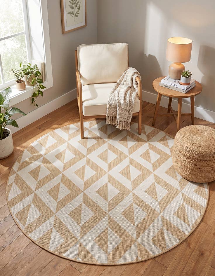 Detail image of 6' 7 x 6' 7 Easy-Clean Jill Zarin Napa Indoor / Outdoor Round Rug