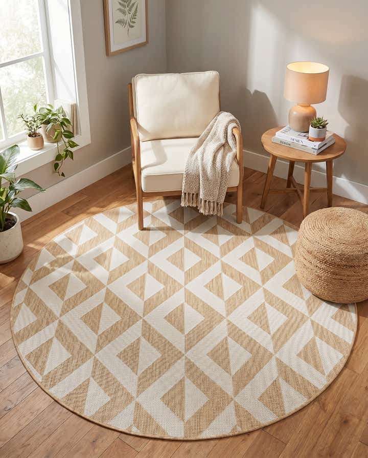 6' 7 x 6' 7 Easy-Clean Jill Zarin Napa Indoor / Outdoor Round Rug