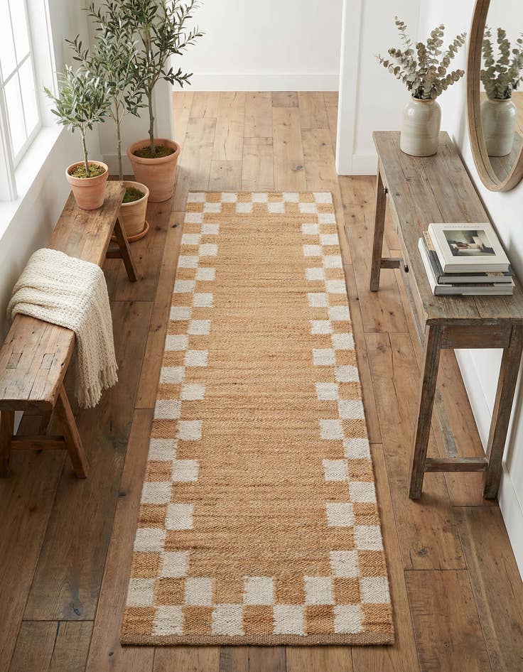 Detail image of 2' 7 x 8' Hand Woven Laurel Handwoven Jute Runner Rug