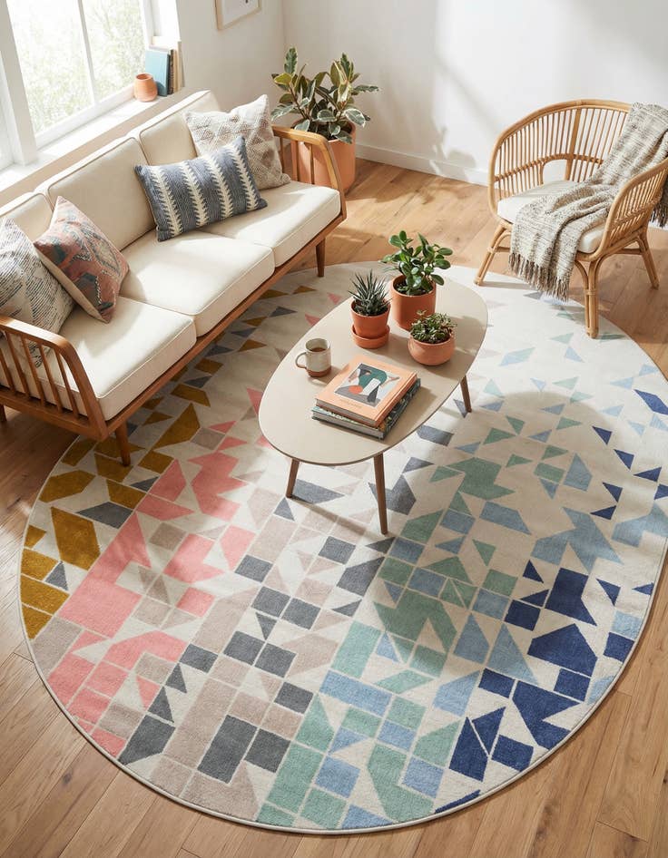 Detail image of  8' x 10' Lotus Oval Rug