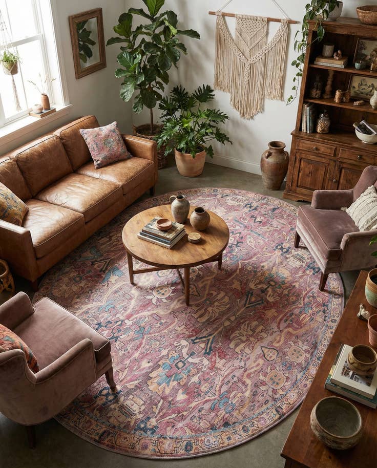 Detail image of 7' 10 x 10' Washable Nostalgia Oval Rug