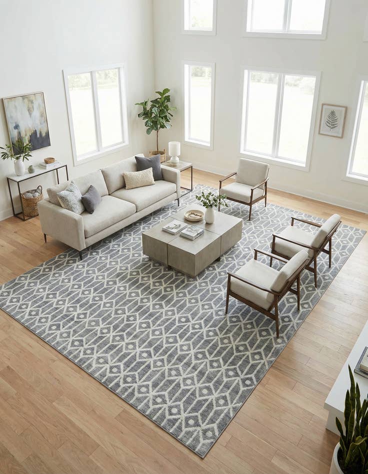 Detail image of 9' 10 x 14' Lattice Trellis Rug