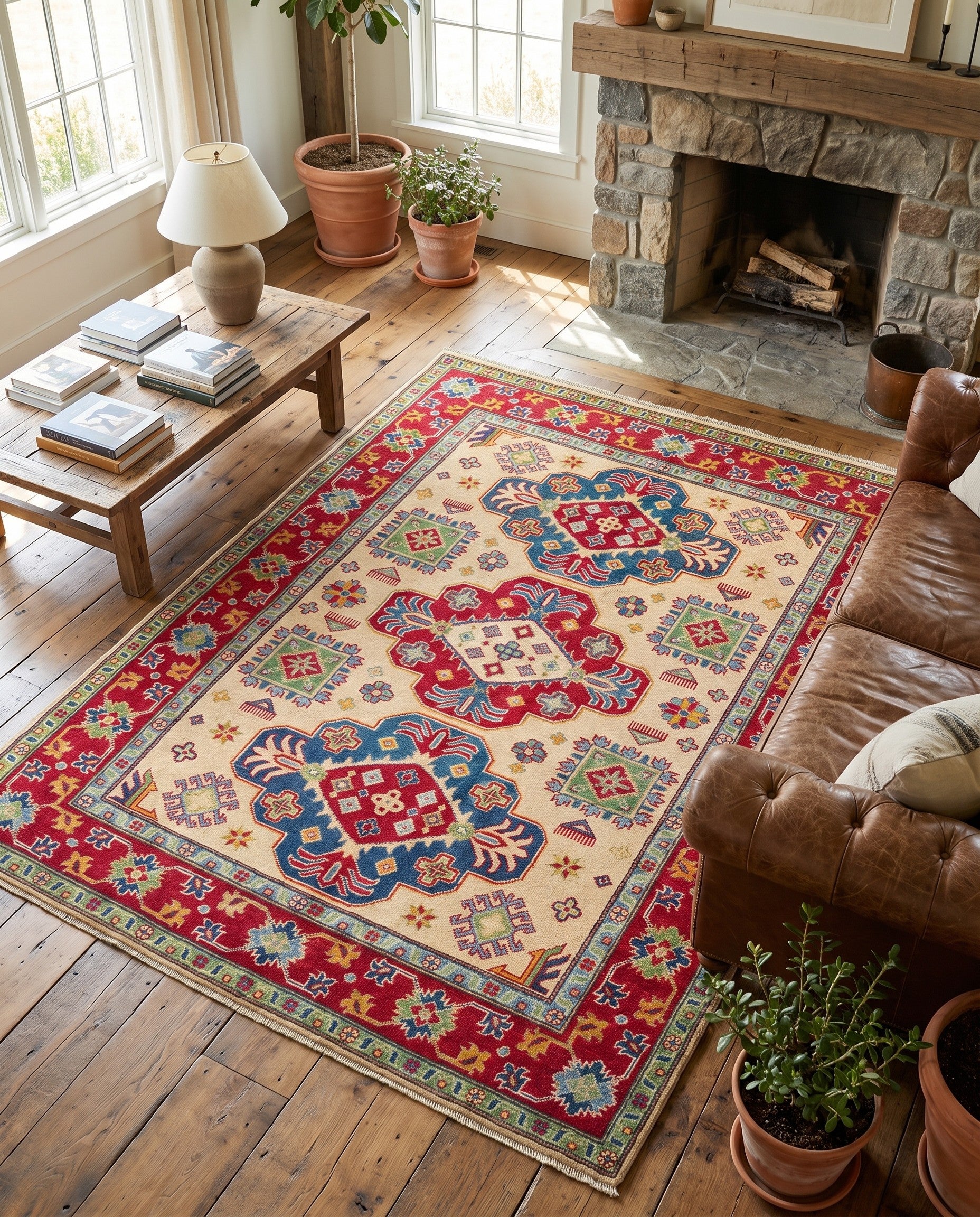 Detail image 3 of 10: 5' 1 x 6' 10 Hand Knotted Kazak Rug
