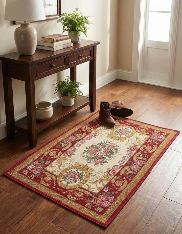 Detail image of 2' x 3'  Washable Traditional Indoor / Outdoor Rug