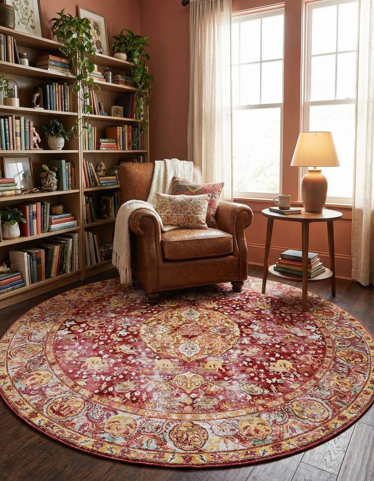 Detail image of 8' x 8' Aqua Round Rug