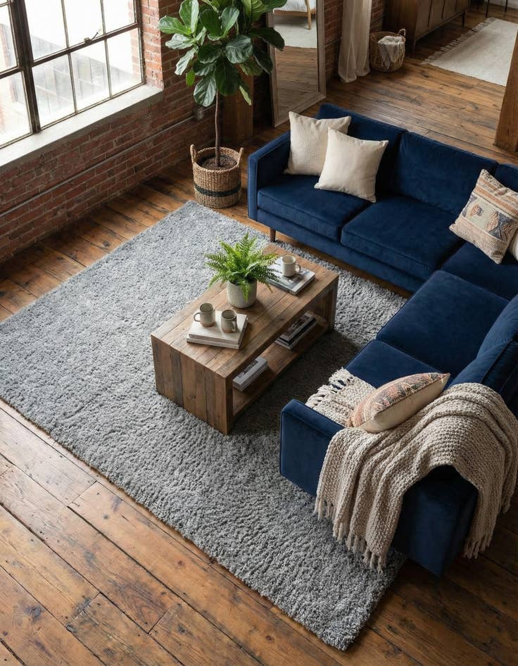 Detail image of  7' x 10' Soft Solid Shag Rug