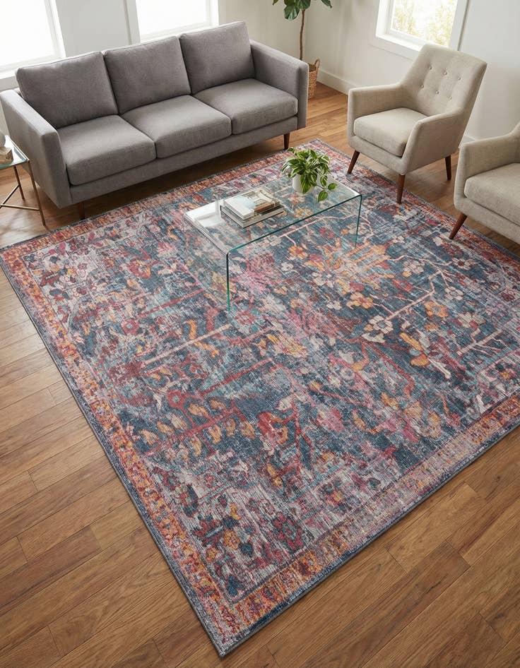 Detail image of 7' 3 x 7' 3  Washable Maahru Square Rug