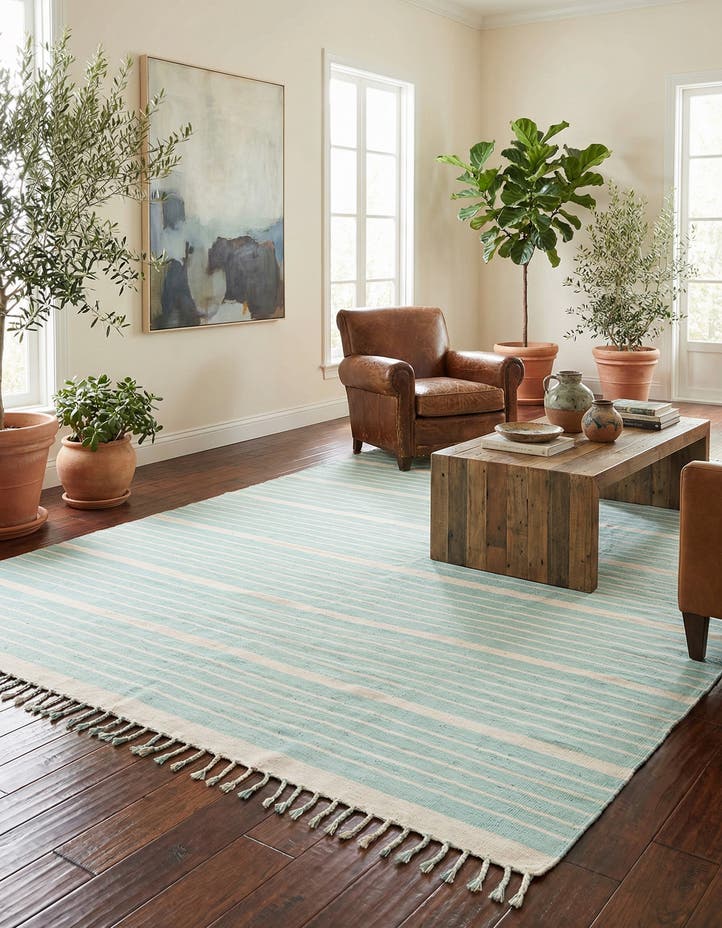 10' x 14' 1 Hand Woven Chindi Cotton Rug