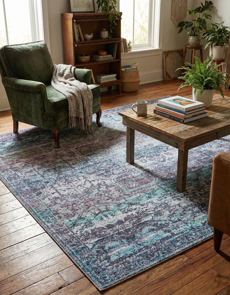 Detail image of 7' 10 x 7' 10 Washable Francesca Square Rug