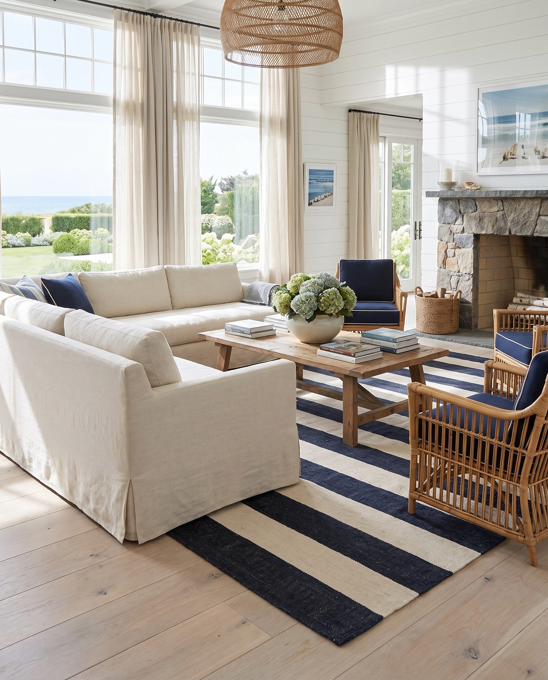 Nautical Navy Hand Woven Jill Zarin Hamptons Rug