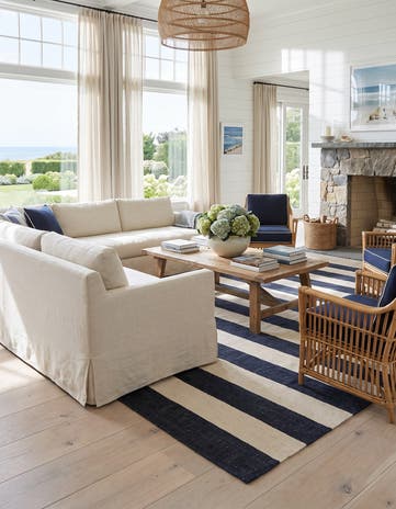 Nautical Navy Hand Woven Jill Zarin Hamptons Rug