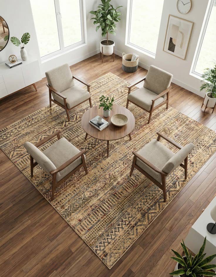 Detail image of 7' 10 x 7' 10 Saturn Square Rug