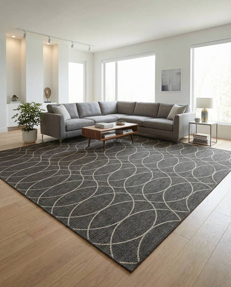 Detail image of 10' x 10' Easy-Clean Lattice Indoor / Outdoor Square Rug