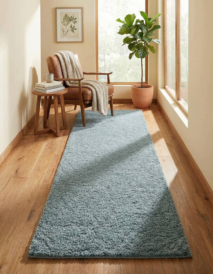 Detail image of 2' 7 x 10' Trellis Shag Runner Rug