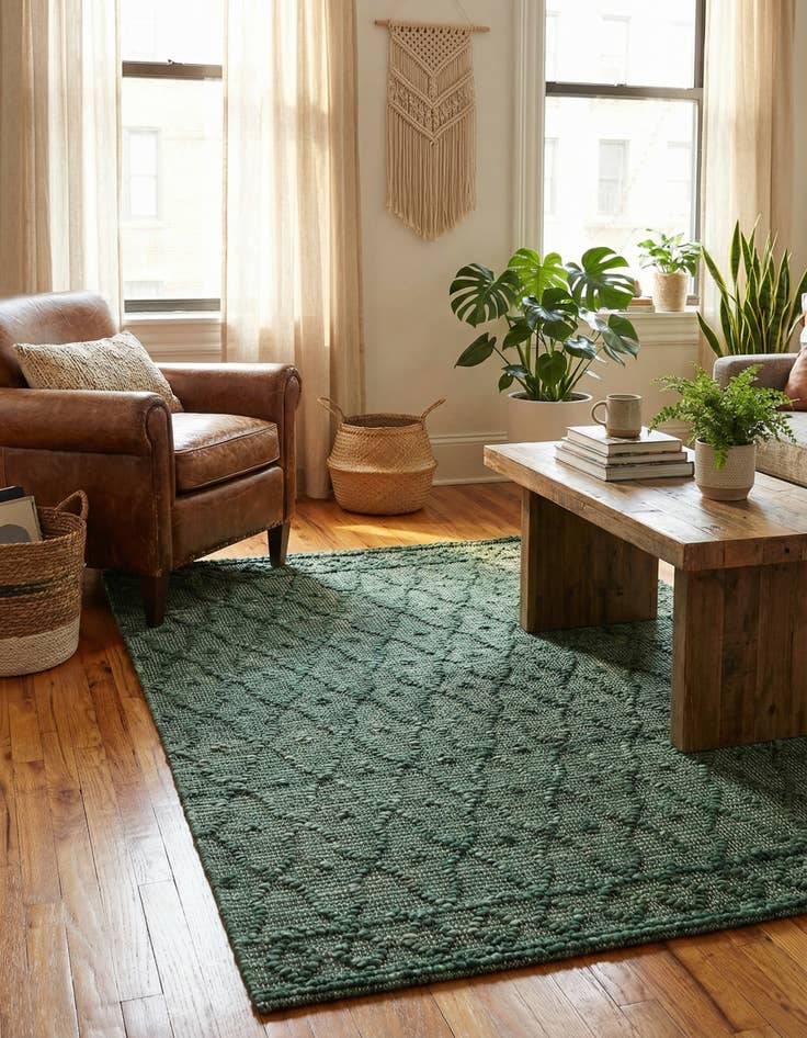 Detail image of 4' 1 x 6' 1 Hand Woven Larsa Jute Rug