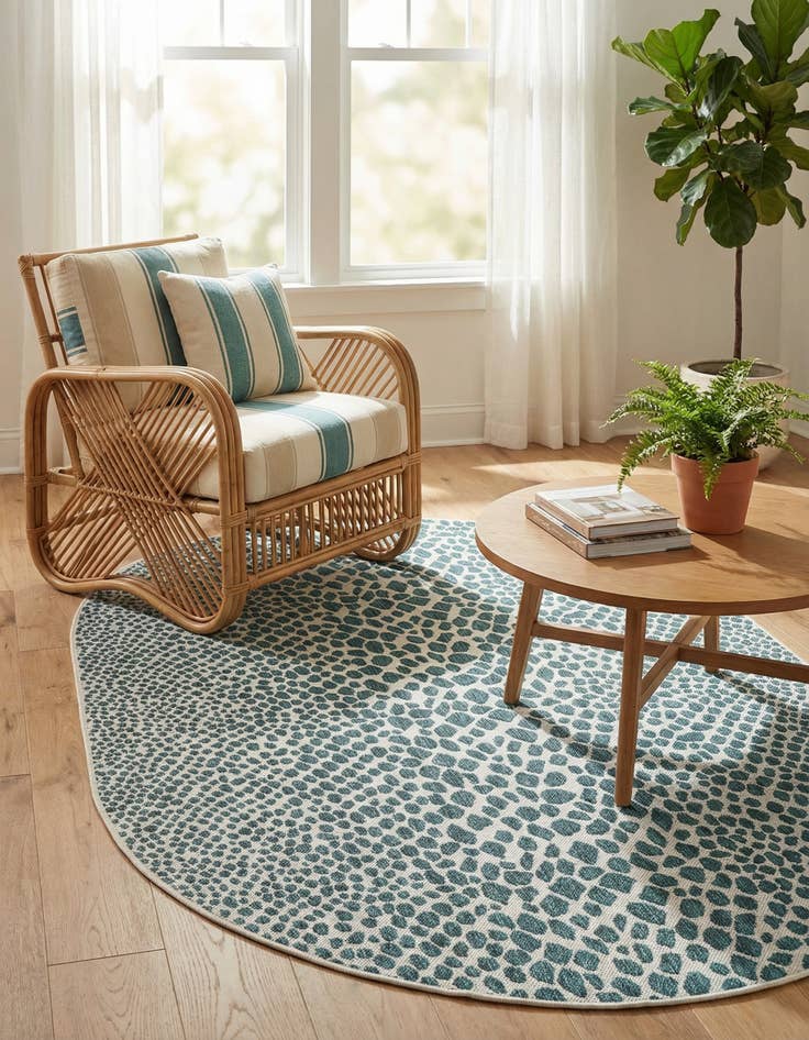 Detail image of 5' 3 x 8' Washable Jill Zarin Cape Town Indoor / Outdoor Oval Rug