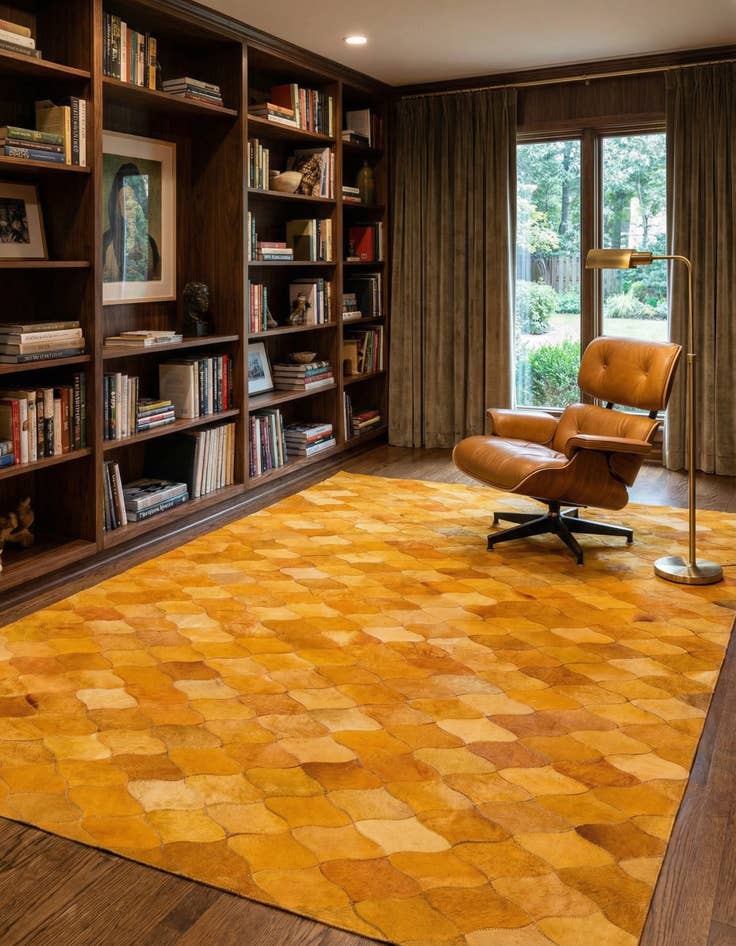 Detail image of 5' 1 x 8' Cowhide Stocks Rug