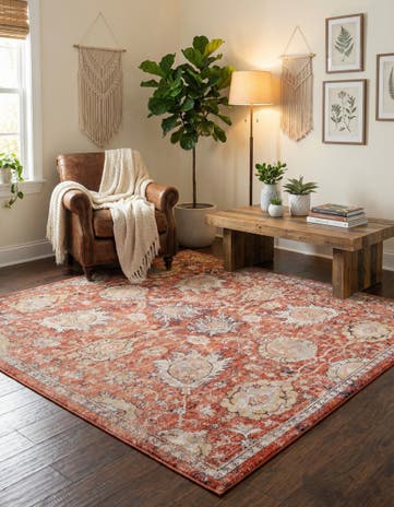 Brick Red Lola Square Rug