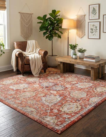 Brick Red Lola Square Rug