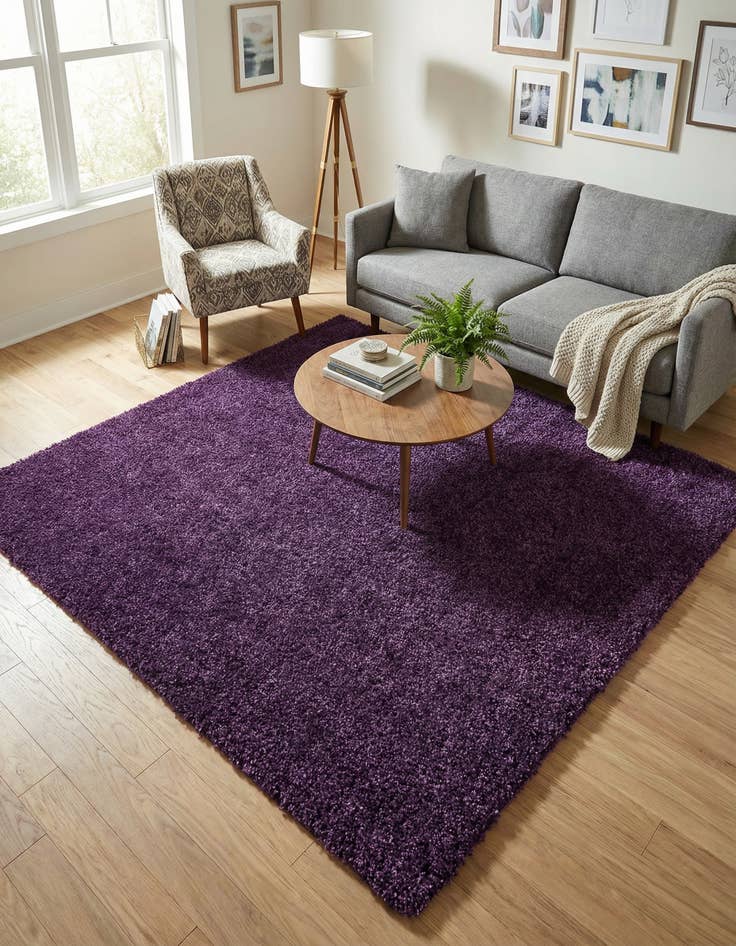 Detail image of 6' x 6' Solid Frieze Square Rug