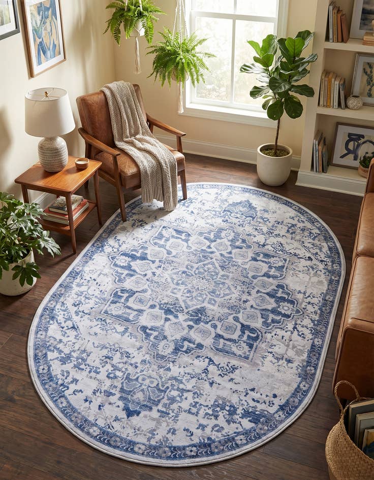 Detail image of 5' 3 x 8' Washable Francesca Oval Rug