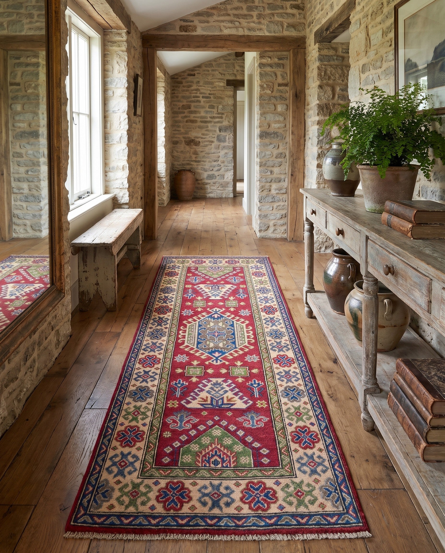 2' 7 x 6' 8 Hand Knotted Kazak Runner Rug