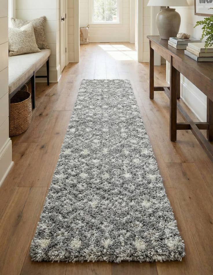 Detail image of 2' 7 x 12' Moroccan Trellis Shag Runner Rug