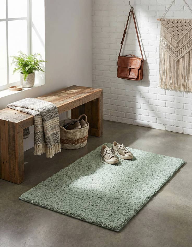 Detail image of 2' 2 x 3' Solid Frieze Rug