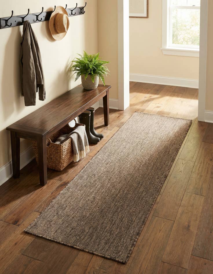 Detail image of 2' x 6' Easy-Clean Solid Indoor / Outdoor Runner Rug