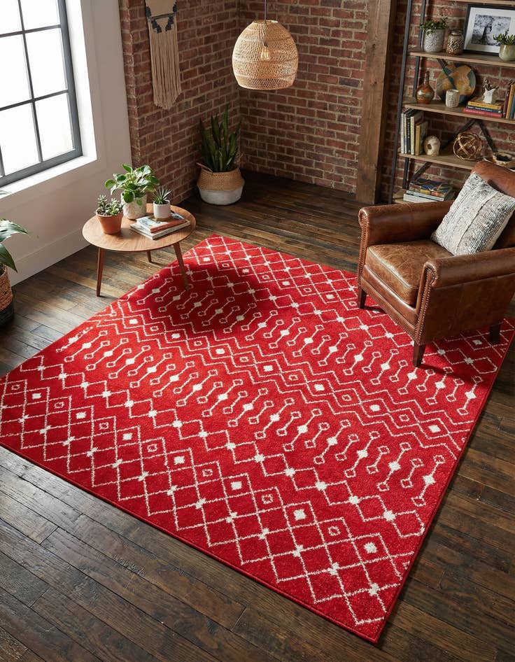 Detail image of 7' 10 x 7' 10 Moroccan Trellis Square Rug