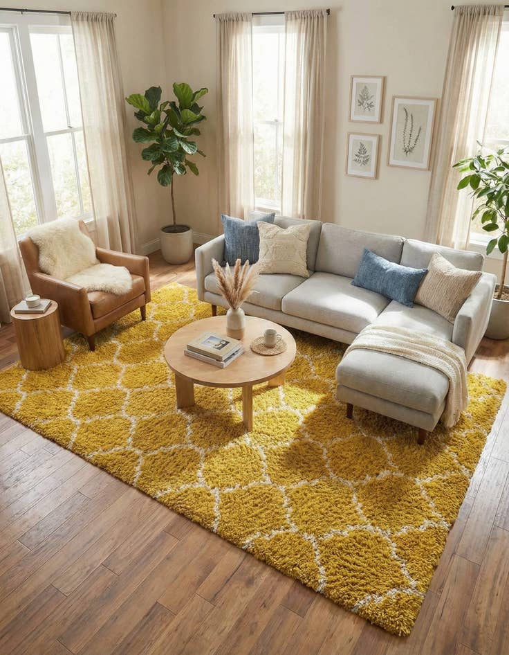 Detail image of 9' x 12' Trellis Shag Rug