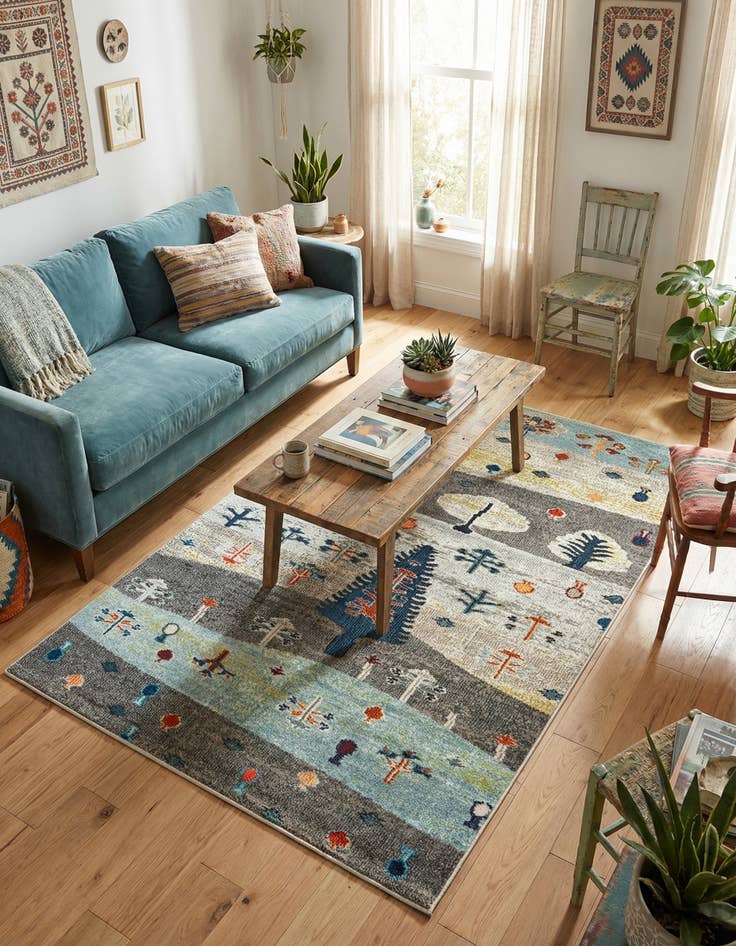 Detail image of 4' x 6' Washable Vivid Rug