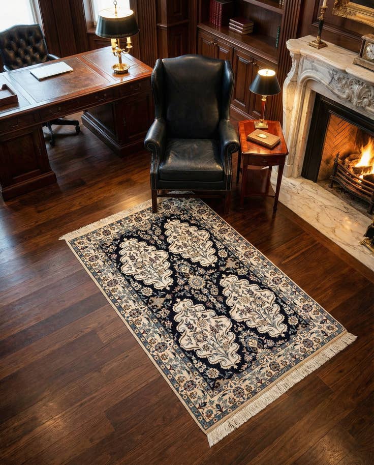 Detail image of 3' 5 x 4' 8 Hand Knotted Nain Rug