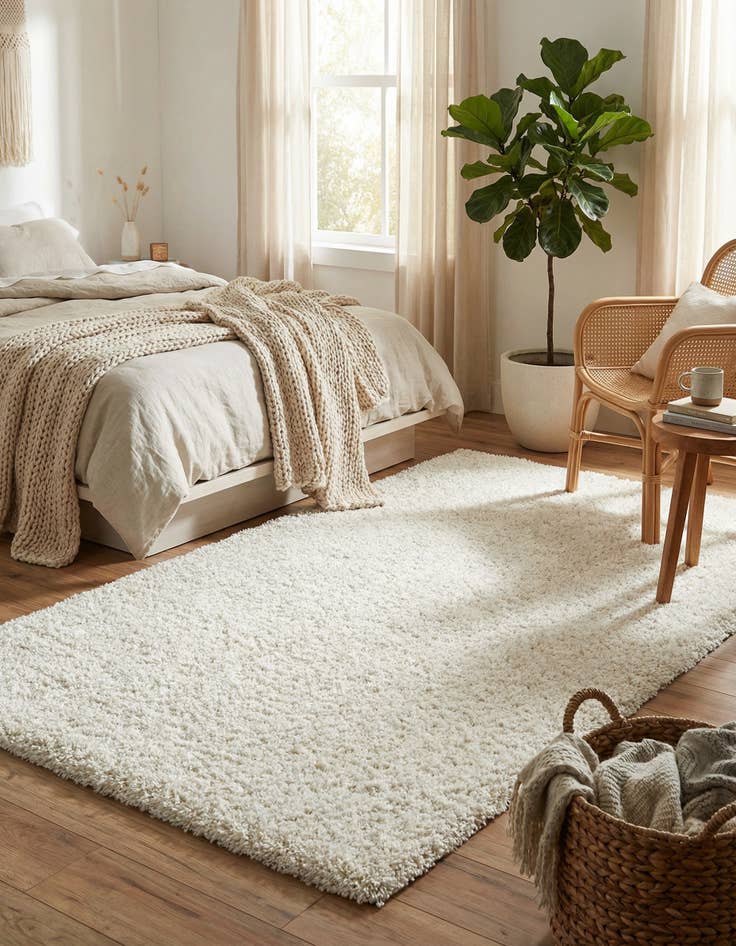 Detail image of 5' x 8' Soft Solid Shag Rug